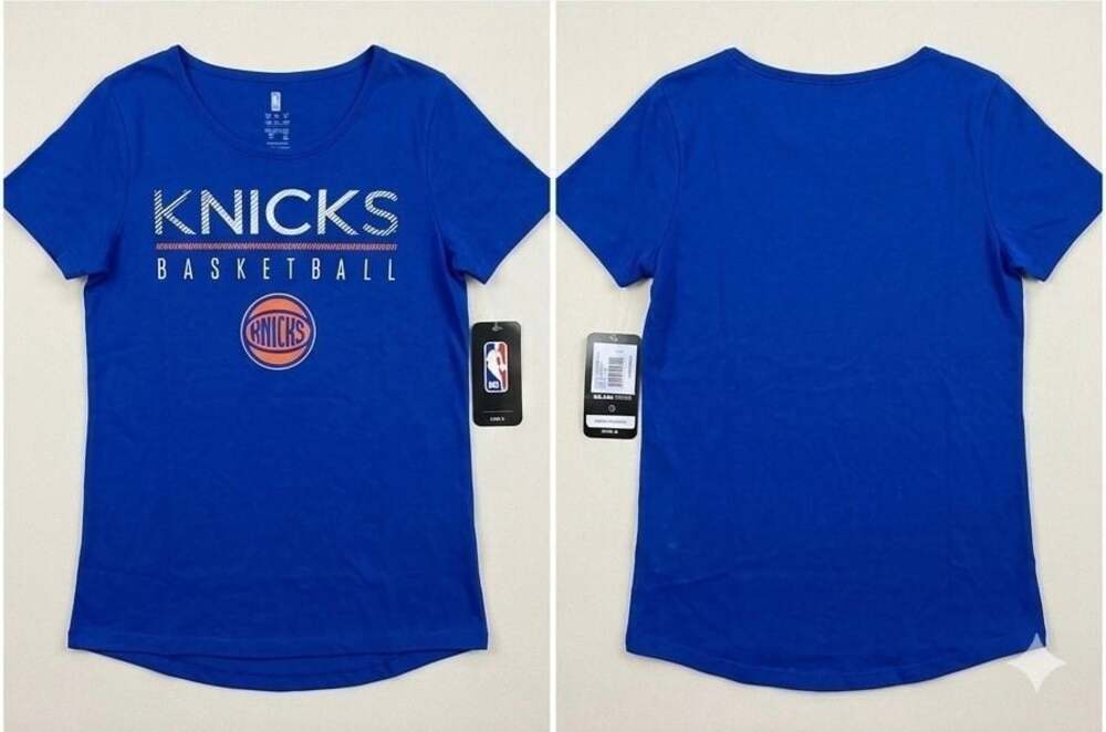 NBA New York Knicks Girls Graphic T-Shirt Blue Size Large 14 NWT